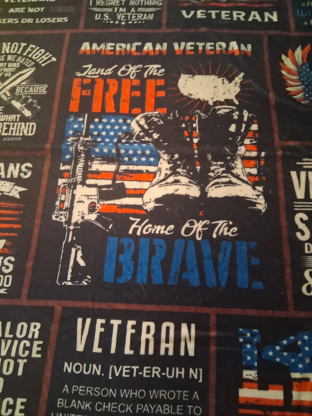 Patriotic Veteran Freedom Throw Blanket – Blue/Red Soft.